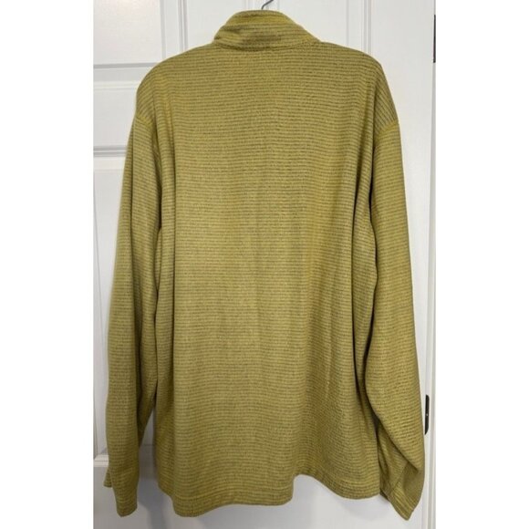 Bill's Khakis 1/4 Zip Fleece Pullover Top Lime Green/Yellow Stripe Men's XXL - Picture 2 of 7